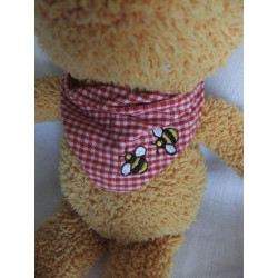 Spiegelburg - Plüschtier - Bär Teddy mit Halstuch rot-weiß kariert mit zwei kleinen Hummeln - ca. 28 cm groß