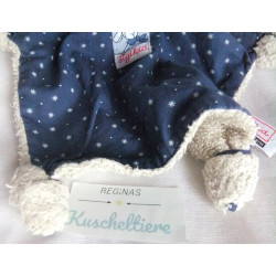 Sigikid - Schmusetuch - Frottee Stoff Mondschäfle Schaf mit Halstuch - blau mit Sternchen - ca. 25 cm lang