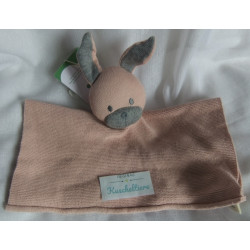 Alana - DM - Schmusetuch - Strick - Hase - altrosa, grau - ca. 30 cm x 30 cm groß