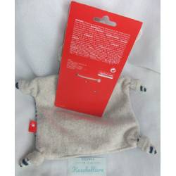 Sigikid - Schmusetuch - Frottee,Stoff - Hund blau-wollweiß gestreift mit Halstuch - ca. 25 cm lang