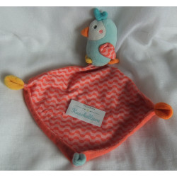 copy of Pusblu - Schmusetuch - Affe - graubraun und bunte Motive - ca. 30 cm lang