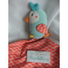 Pusblu - Schmusetuch - Kakadu mit Schnuffeltuch - hellblau, orange mit Motiven - ca. 38 cm lang