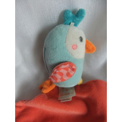 copy of Pusblu - Schmusetuch - Affe - graubraun und bunte Motive - ca. 30 cm lang