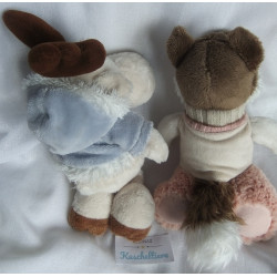 Nici - zwei Plüschtiere - Husky Jill Schlenker ca. 25 cm groß und Rentier mit Hoody