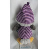 Nici - Plüschtier - Schlafmütze Eule Olafina - grau, lila gestreift, gelb - ca. 22 cm groß - Schlenker