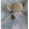 Feiler - Chenille-Serie - Schmusetuch Tara Elefant mit bunten Motiven - ca. 25 cm x 25 cm groß