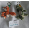 Nici - zwei Zwei Schlüsselanhänger - Talismann Fuchs mit aufgestickter Blume und Talismann Krokodil